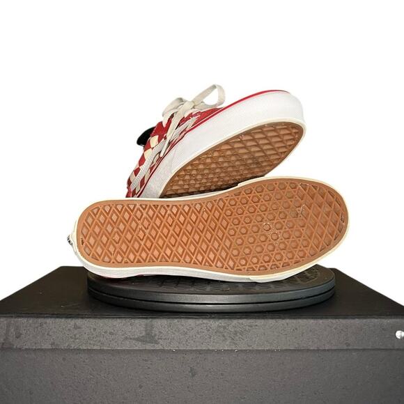 Vans Old Skool Checkerboard Sneakers Red Off-White M6 W7.5 - Picture 5 of 6